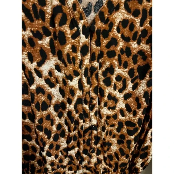 Talbots Leopard Print Cinched Waist Midi Size 14 - Picture 4 of 10